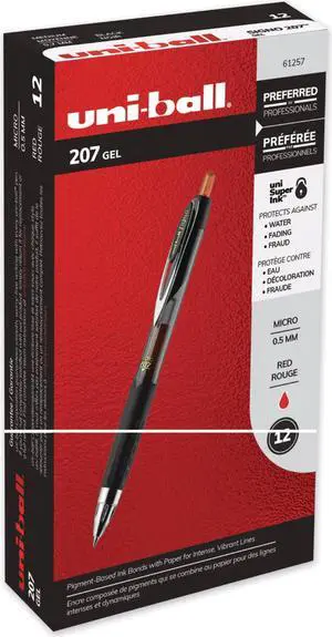 uni-ball Signo 207 Retractable Gel Pen ,PEN,UNI-BALL 207 GEL,RD