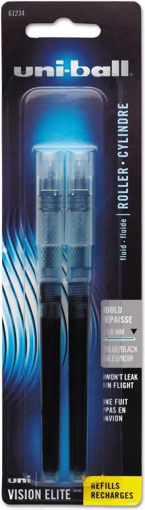 uni-ball Refill for uni-ball Vision Elite Roller Ball Pens ,REFILL,RBALL,BLD,BEBK,2PK