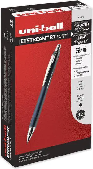 uni-ball Jetstream Retractable Ballpoint Pen ,PEN,JETSTREAM RT FINE,BK