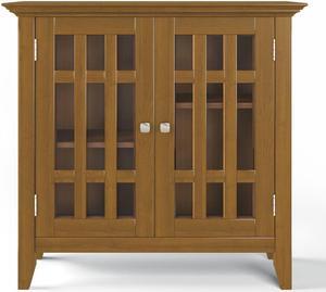 Bedford SOLID WOOD 32 inch Wide Transitional Low Storage Media Cabinet in Light Golden Brown
