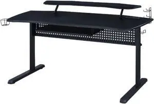 Gaming Table w/USB Port, Black Finish