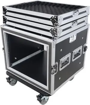 8U Space Shockproof Amp Rack ATA Flight Case 20 In Depth