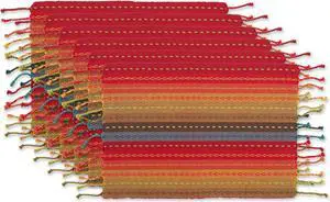 DII Spice Tonal Stripe With Fringe Placemat (Set of 6)
