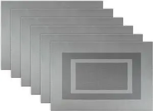 DII Gray Pvc Doubleframe Placemat (Set of 6)