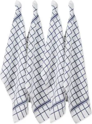 DII French Blue Windowpane Terry Dishtowel (Set of 4)