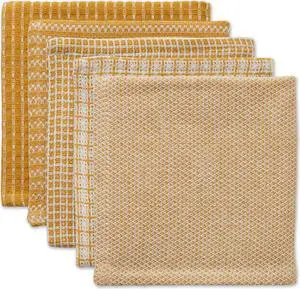 DII Asst Honey Gold Dishcloth (Set of 5)