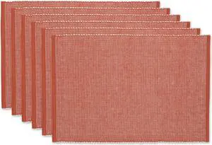 DII Vintage Red & White 2-Tone Ribbed Placemat (Set of 6)