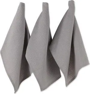 DII Gray Recycled Cotton Waffle Dishtowel (Set of 6)
