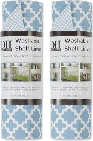 DII Stonewash Blue Lattice Shelf Liner (Set of 2)