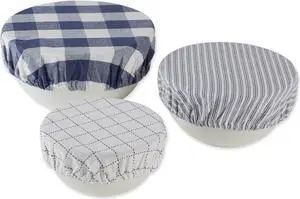 DII Asst Stone Buffalo Check Woven Dish Cover (Set of 3)