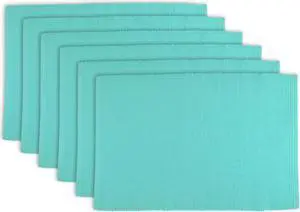 DII Aqua Ribbed Placemat (Set of 6)