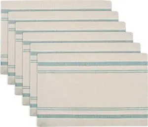 DII Teal French Stripe Placemat (Set of 6)