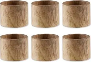 DII Light Finish Wood Band Napkin Ring (Set of 6)