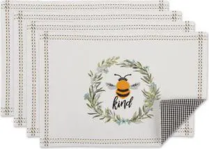DII Bee Kind Reversible Embellished Placemat (Set of 4)