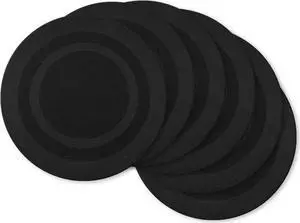 DII Black Round Pvc Doubleframe Placemat (Set of 6)