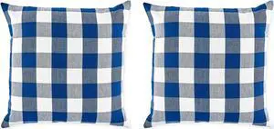 DII Navy/Off White Buffalo Check Pillow 20x20 Set/2
