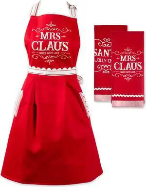 DII Santa Chef Clause Kitchen, Mrs Claus Chef Kitchen Set, Set of 3