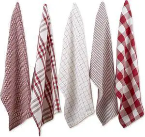 DII Barn Red Farmhouse Woven Dishtowel (Set of 5)