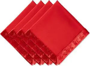 DII Red Velvet Trimmed Napkin (Set of 4)