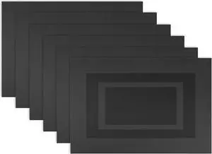 DII Black Pvc Doubleframe Placemat (Set of 6)
