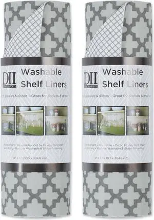 DII Gray Lattice Shelf Liner (Set of 2)