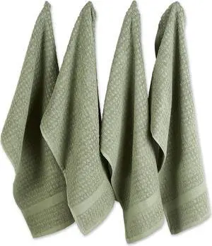 DII Solid Artichoke Waffle Terry Dishtowel (Set of 4)