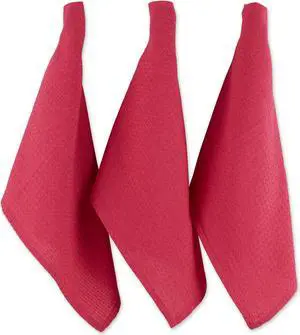 DII Pink Recycled Cotton Waffle Dishtowel (Set of 6)