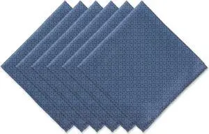 DII French Blue Tonal Lattice Print Outdoor Napkin (Set of 6)
