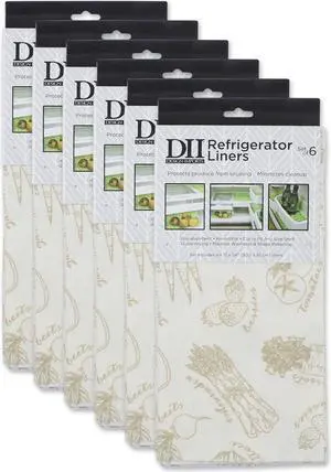 DII Cream Market Print Fridge Liner (Set of 6)