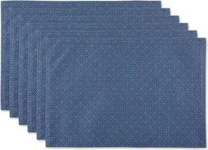 DII French Blue Tonal Lattice Print Outdoor  Placemat (Set of 6)
