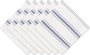 DII French Blue Zig Dobby Stripe Napkin (Set of 6)