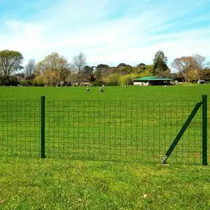 vidaXL Euro Fence Steel 82ft x 2.6ft Green vidaXL Euro Fence Steel 82ft x 2.6ft Green