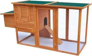 vidaXL Outdoor Chicken Cage Hen House with 1 Egg Cage Wood