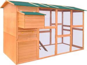 vidaXL Chicken Coop Wood 116"x64.2"x67"