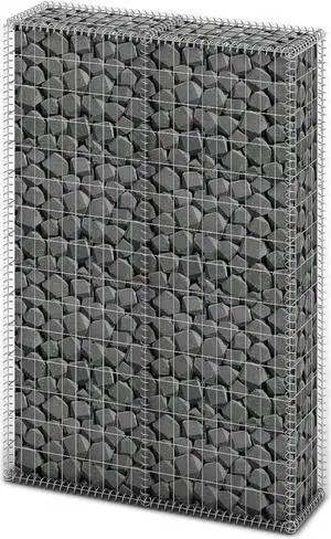 vidaXL Gabion Basket with Lids Galvanized Wire 59"x39.4"x11.8" vidaXL Gabion Basket with Lids Galvanized Wire 59"x39.4"x11.8"