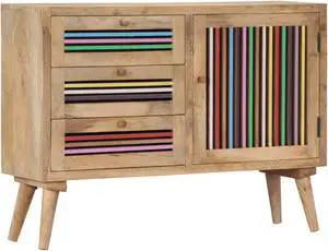 vidaXL Sideboard 39.4"x11.8"x29.5" Solid Mango Wood