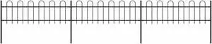 vidaXL Garden Fence with Hoop Top Steel 16.7ft Black vidaXL Garden Fence with Hoop Top Steel 16.7ft Black