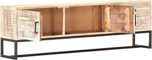 vidaXL TV Stand TV Unit Sideboard TV Console Cabinet White Solid Acacia Wood