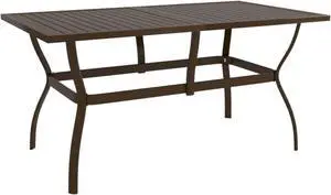 vidaXL Garden Table Brown 55.1"x31.5"x28.3" Steel