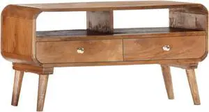 vidaXL TV Cabinet 35.4"x13.8"x18.5" Solid Mango Wood