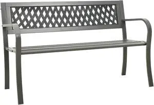 vidaXL Garden Bench 49.2" Steel Gray