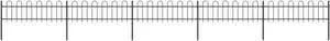 vidaXL Garden Fence with Hoop Top Steel 27.9ft Black vidaXL Garden Fence with Hoop Top Steel 27.9ft Black