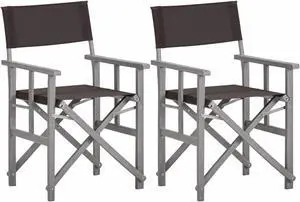 vidaXL Director's Chairs 2 pcs Solid Acacia Wood