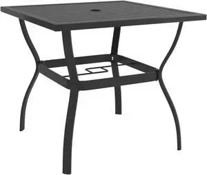 vidaXL Garden Table Anthracite 32.1"x32.1"x28.3" Steel
