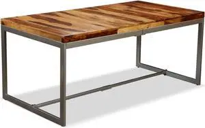 vidaXL Dining Table Solid Sheesham Wood and Steel 70.9" vidaXL Dining Table Solid Sheesham Wood and Steel 70.9"
