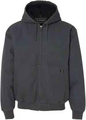 DRI DUCK Cheyenne Boulder Cloth Hooded Jacket with Tricot Quilt Lining Tall Sizes - Charcoal, XLT