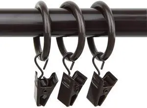 Decorative 1 inch Ring with Clip (Set of 10) - Cocoa