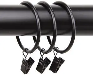 Decorative 2 inch Ring with Clip (Set of 10) - Black