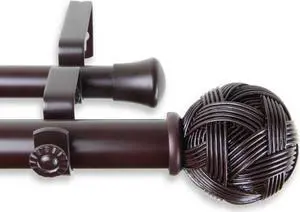 Zitta Double Curtain Rod 1 inch 160-240 inch - Mahogany