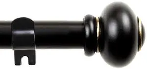 Carl Curtain Rod 5/8 inch 84-120 Inch - Black